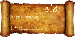 Vogel Orgona névjegykártya